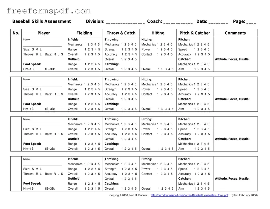 Fill in a Valid Baseball Assessment Template