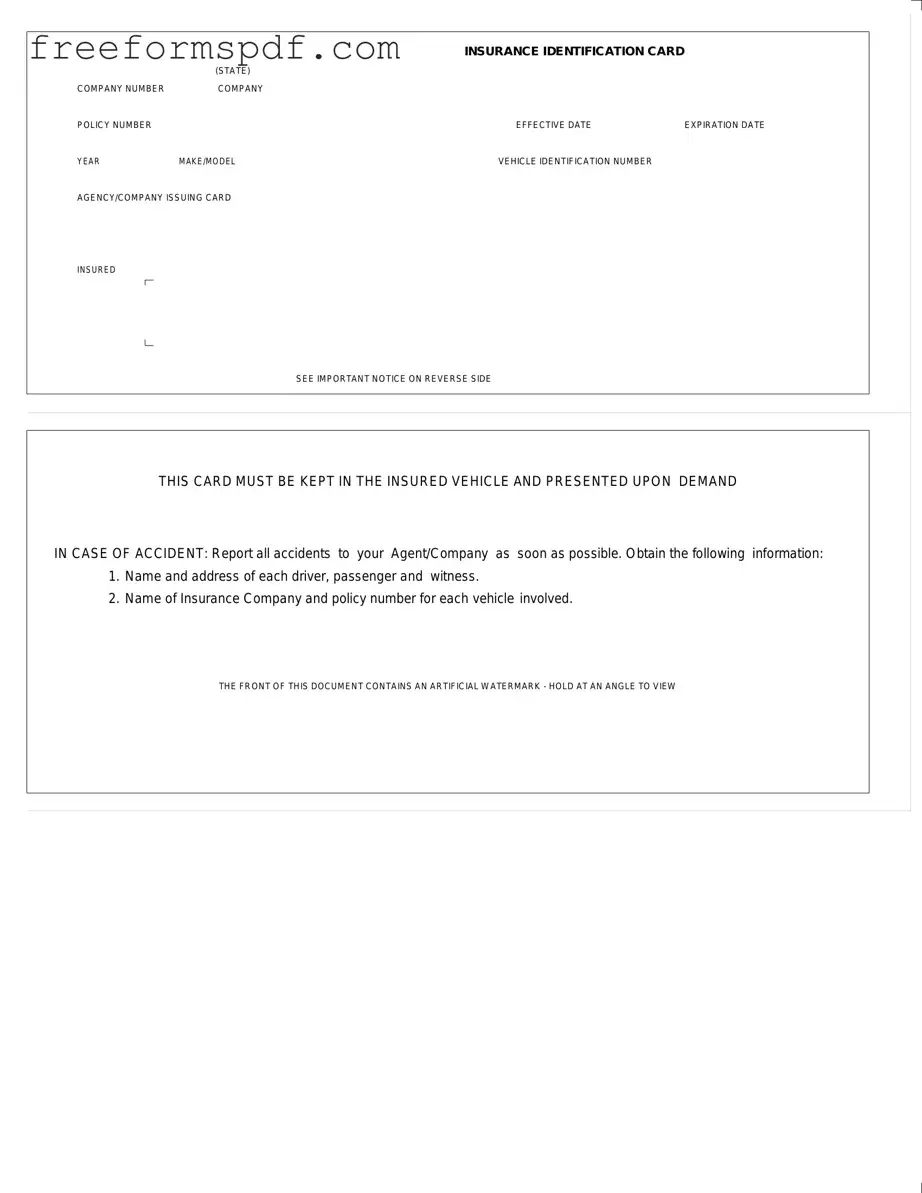 Fill in a Valid Auto Insurance Card Template
