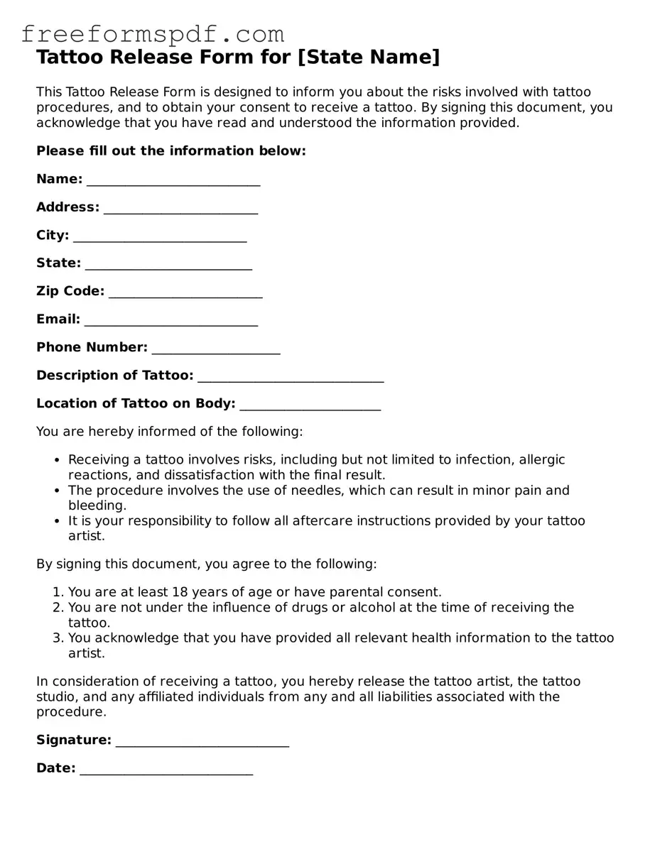 Tattoo Release Document