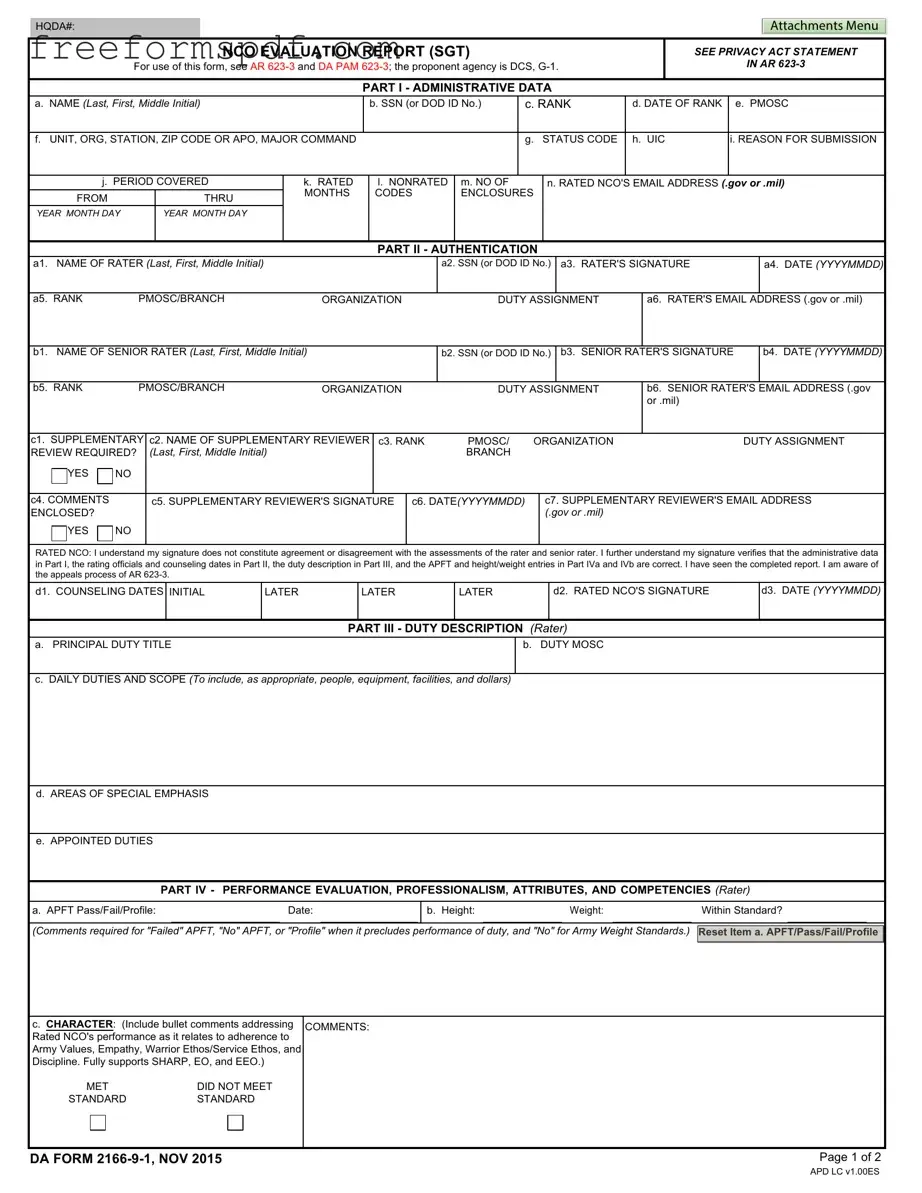 Fill in a Valid Da 2166 9 1 Template