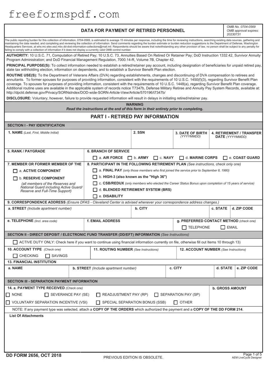 Fill in a Valid DD 2656 Template