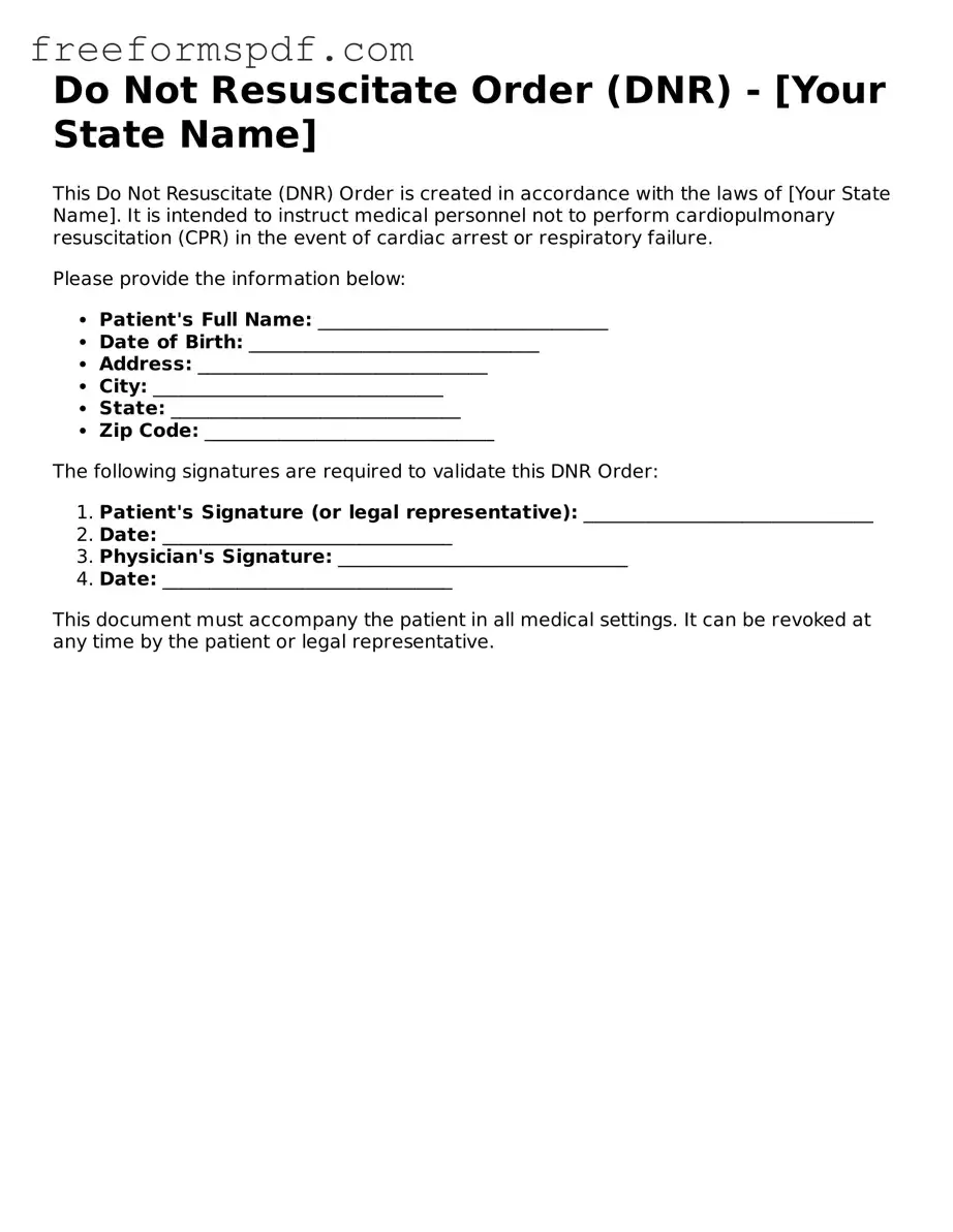 Do Not Resuscitate Order Document
