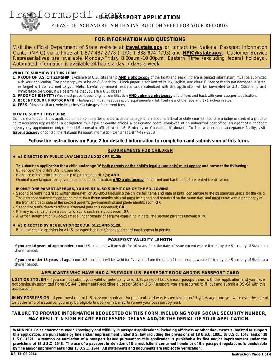 Fill in a Valid DS-11 U.S. Passport application Template