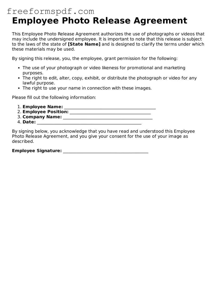Employee Photo Release Document