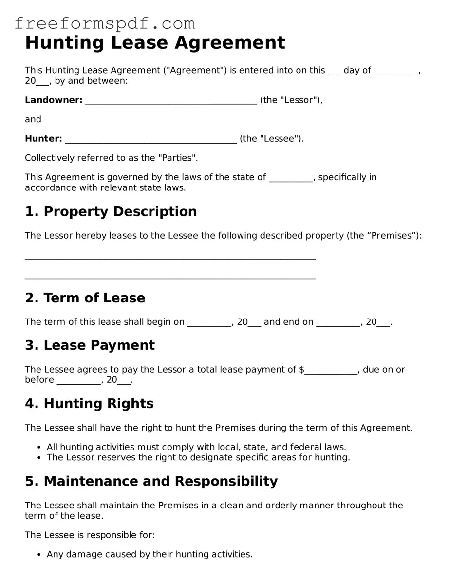 Hunting Lease Agreement Document
