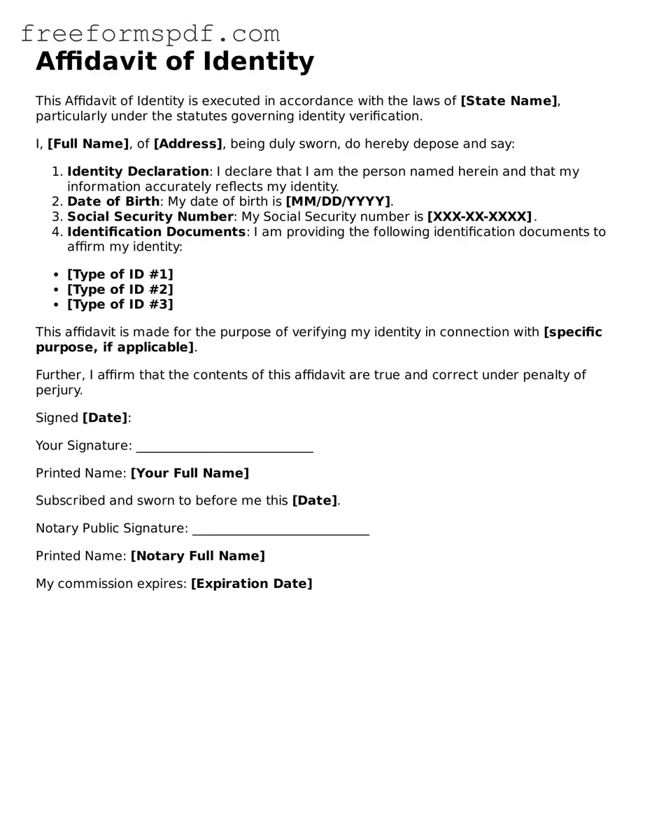 Affidavit of Identity Document