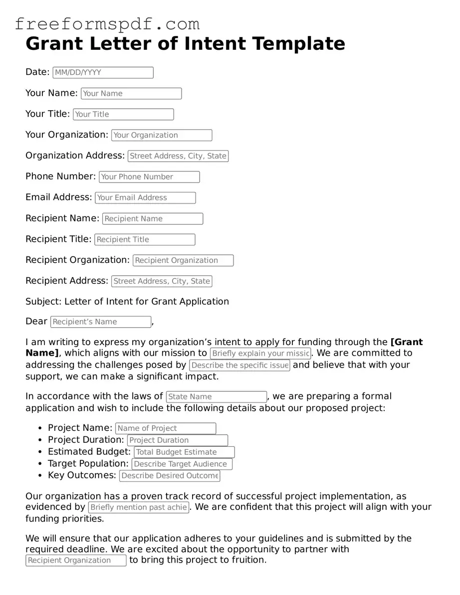 Grant Letter of Intent Document