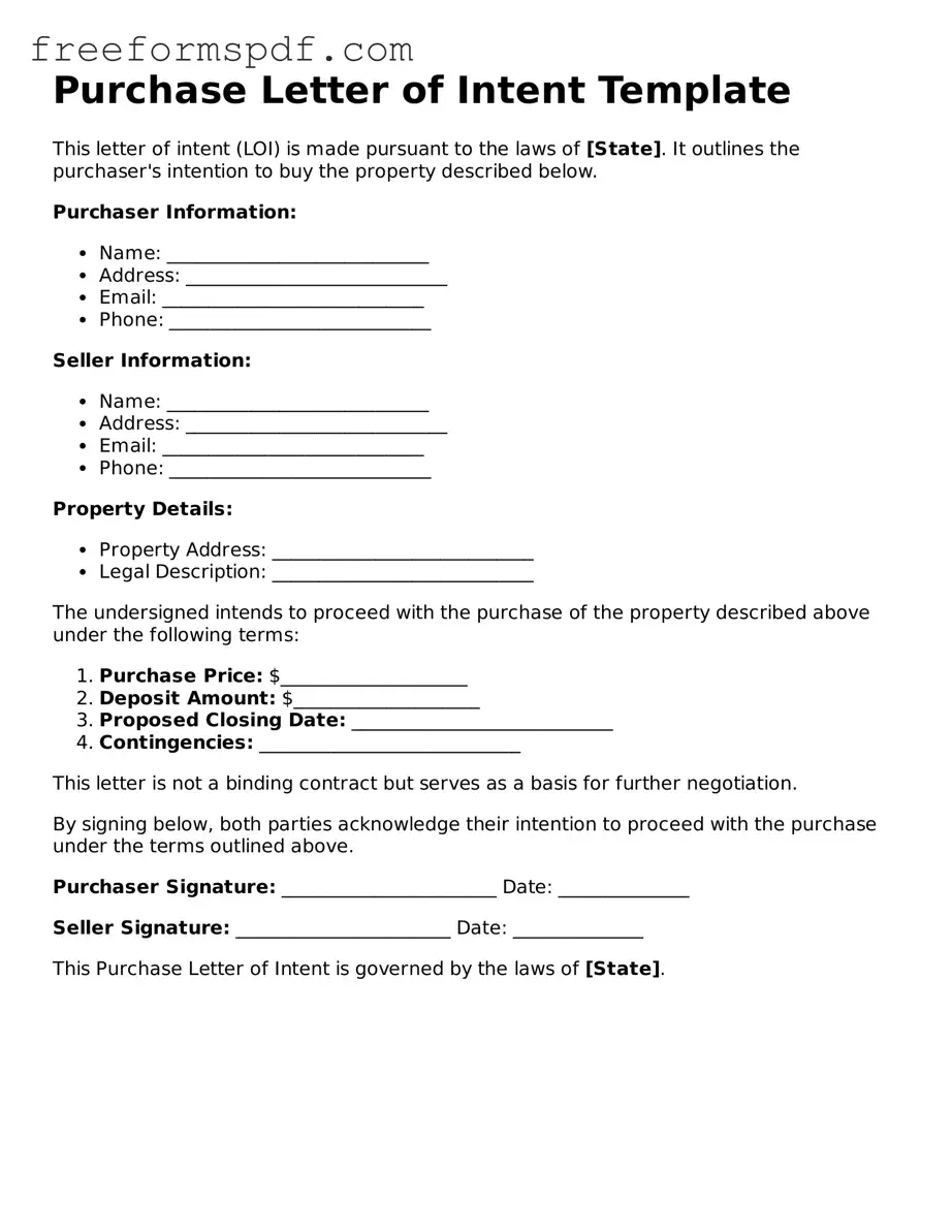Purchase Letter of Intent Document