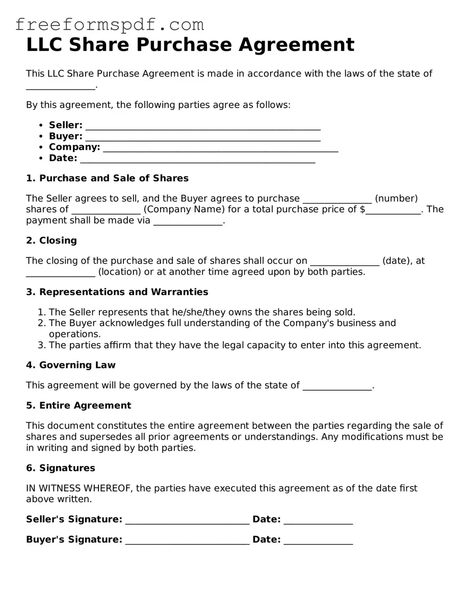 LLC Share Purchase Agreement Document