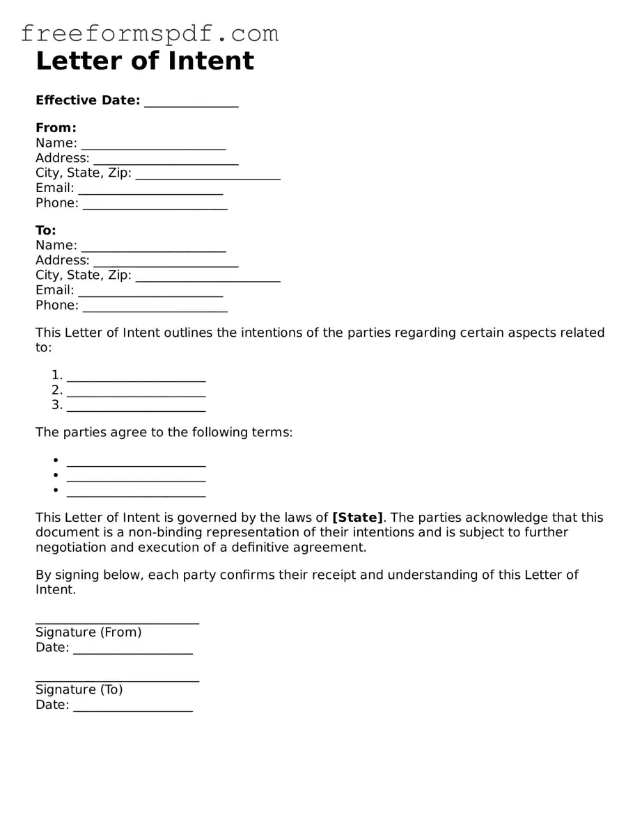 Letter of Intent Document