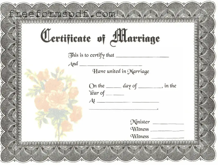 Fill in a Valid Marriage Certificate Template