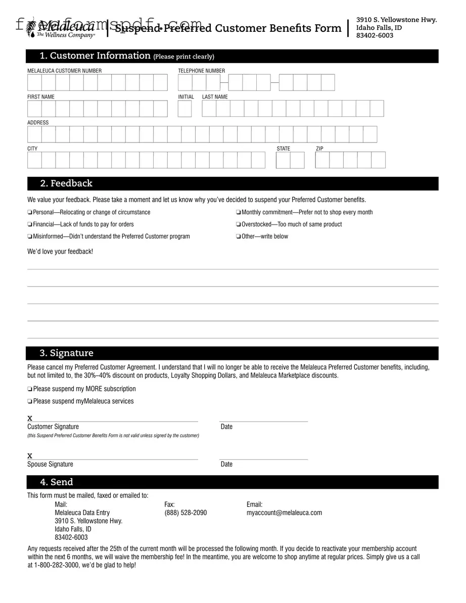 Fill in a Valid Melaleuca Cancellation Template
