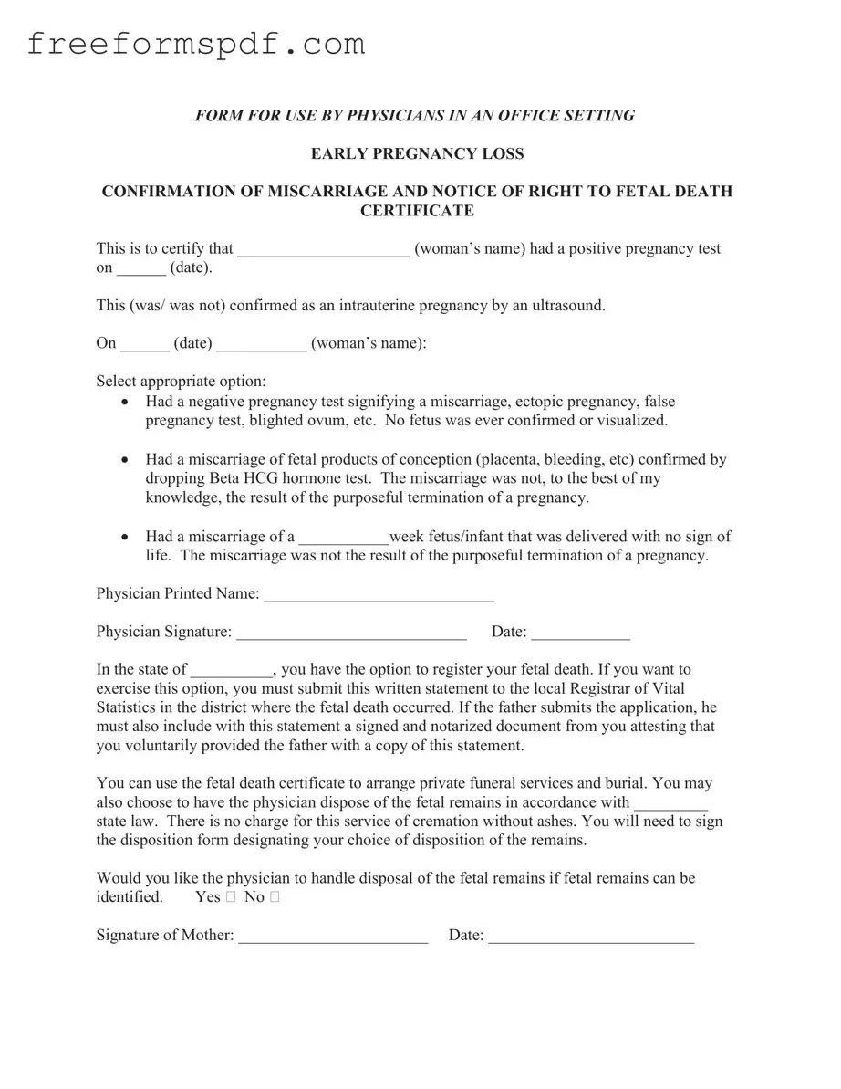 Fill in a Valid Miscarriage Discharge Paper Template