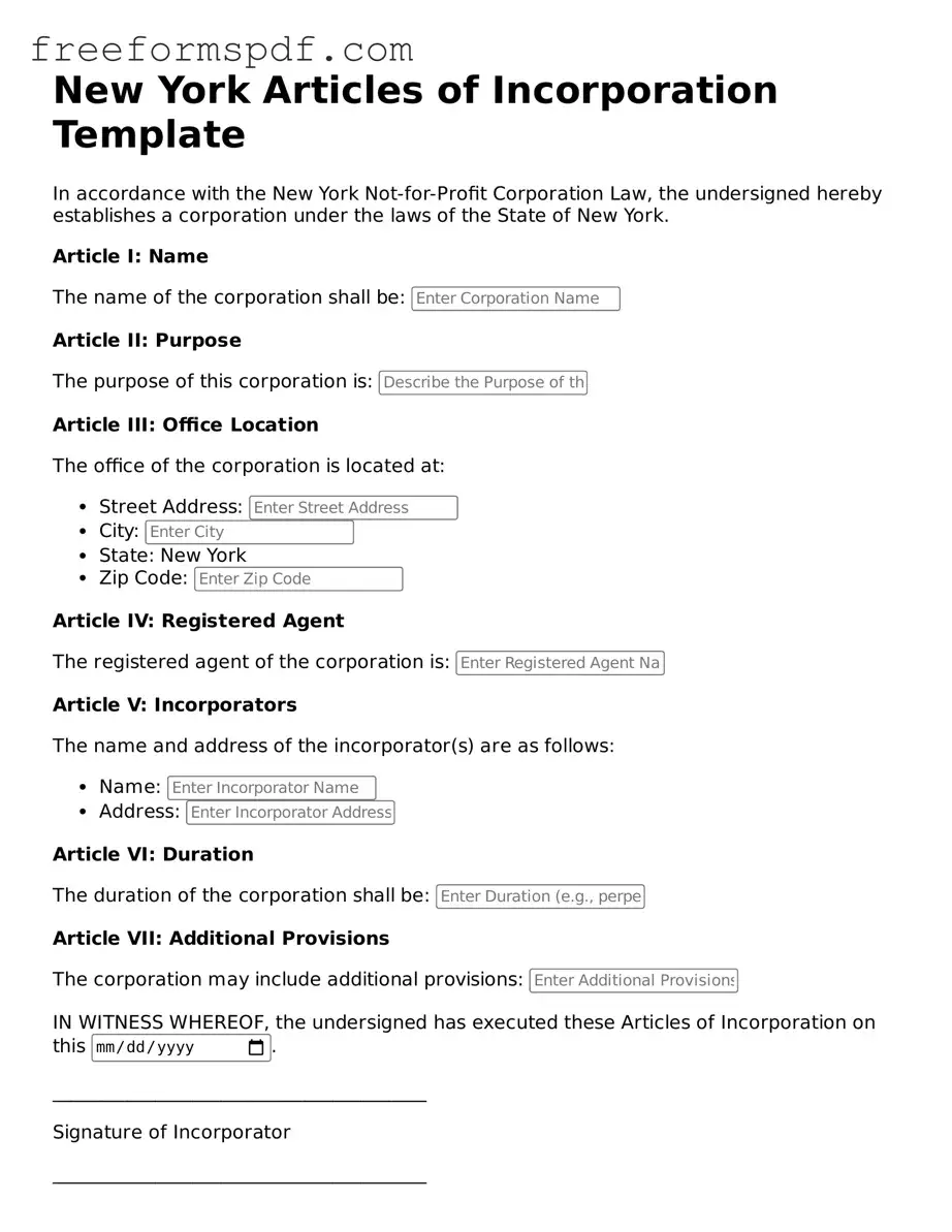 Attorney-Verified Articles of Incorporation Document for New York State