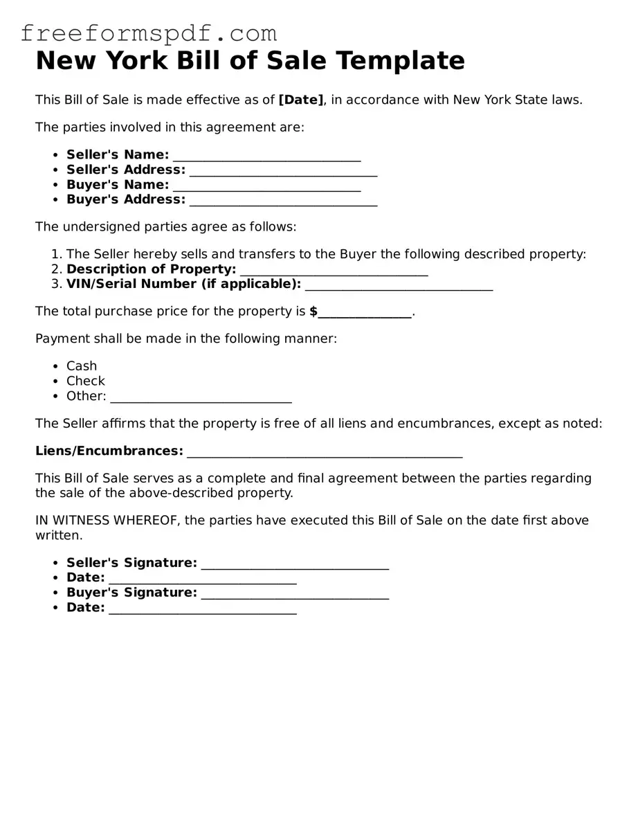 Attorney-Verified Bill of Sale Document for New York State
