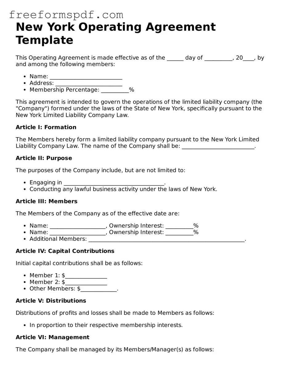 Attorney-Verified Operating Agreement Document for New York State