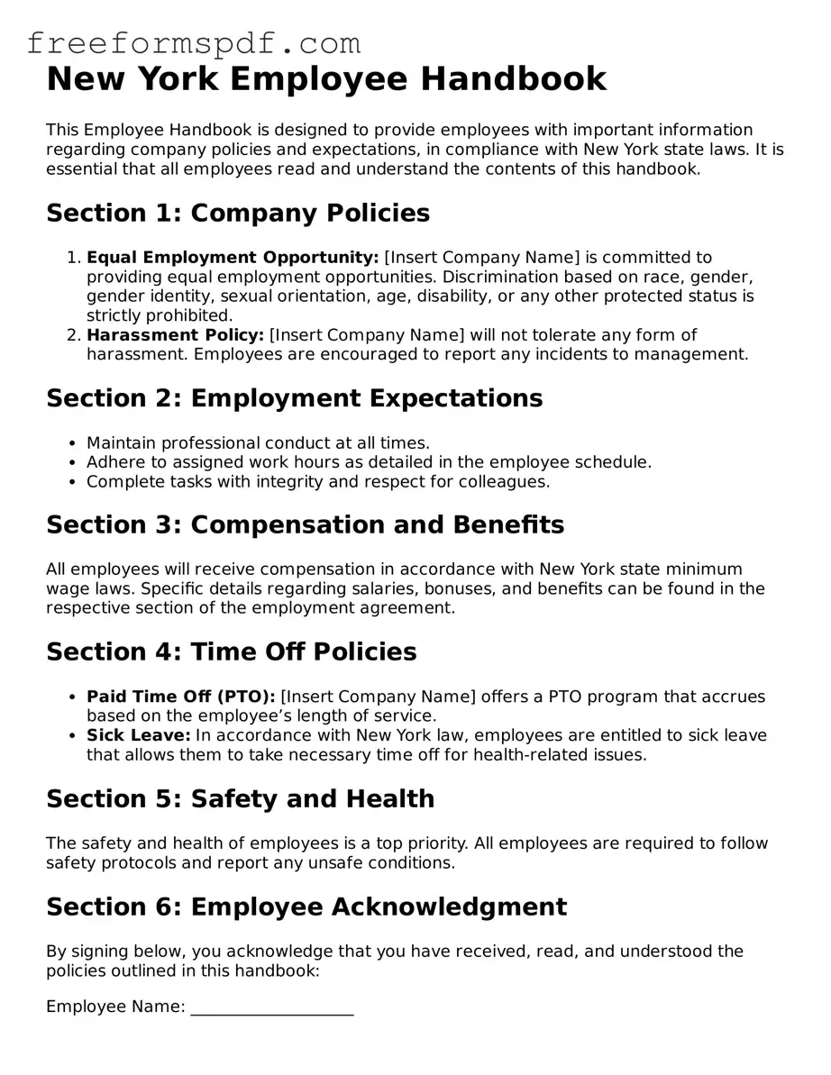 Attorney-Verified Employee Handbook Document for New York State