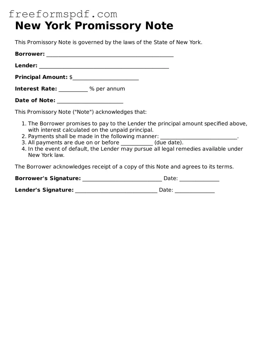 Attorney-Verified Promissory Note Document for New York State