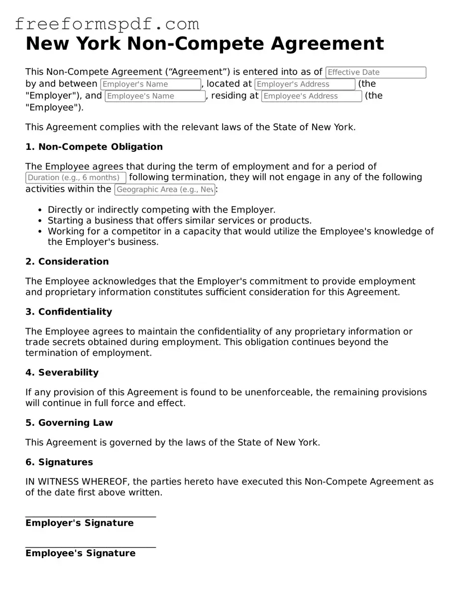 Attorney-Verified Non-compete Agreement Document for New York State