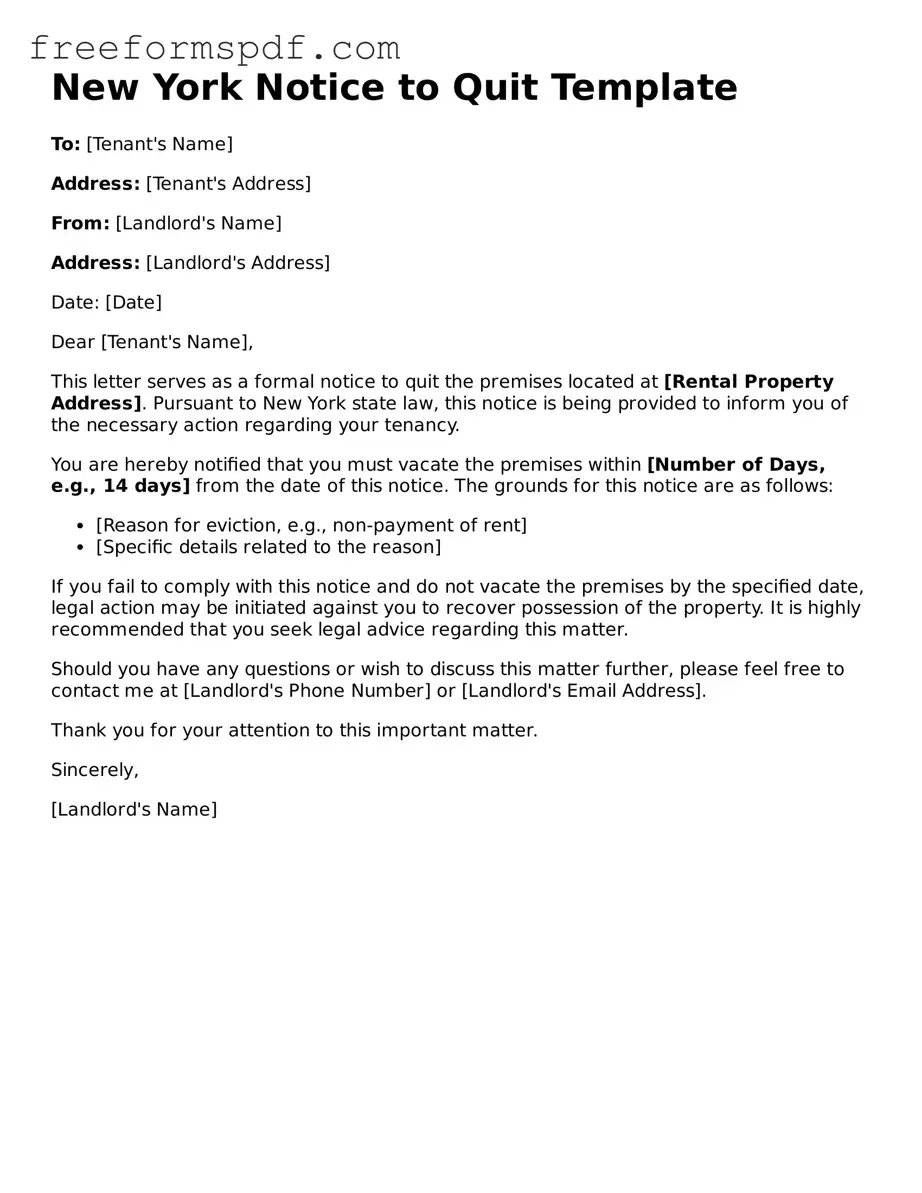 Attorney-Verified Notice to Quit Document for New York State