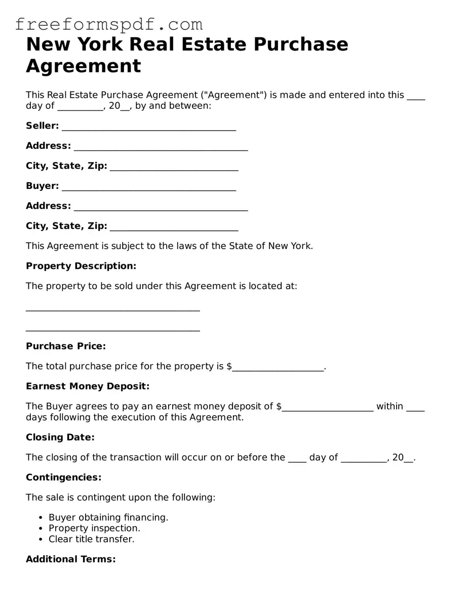 Attorney-Verified Real Estate Purchase Agreement Document for New York State