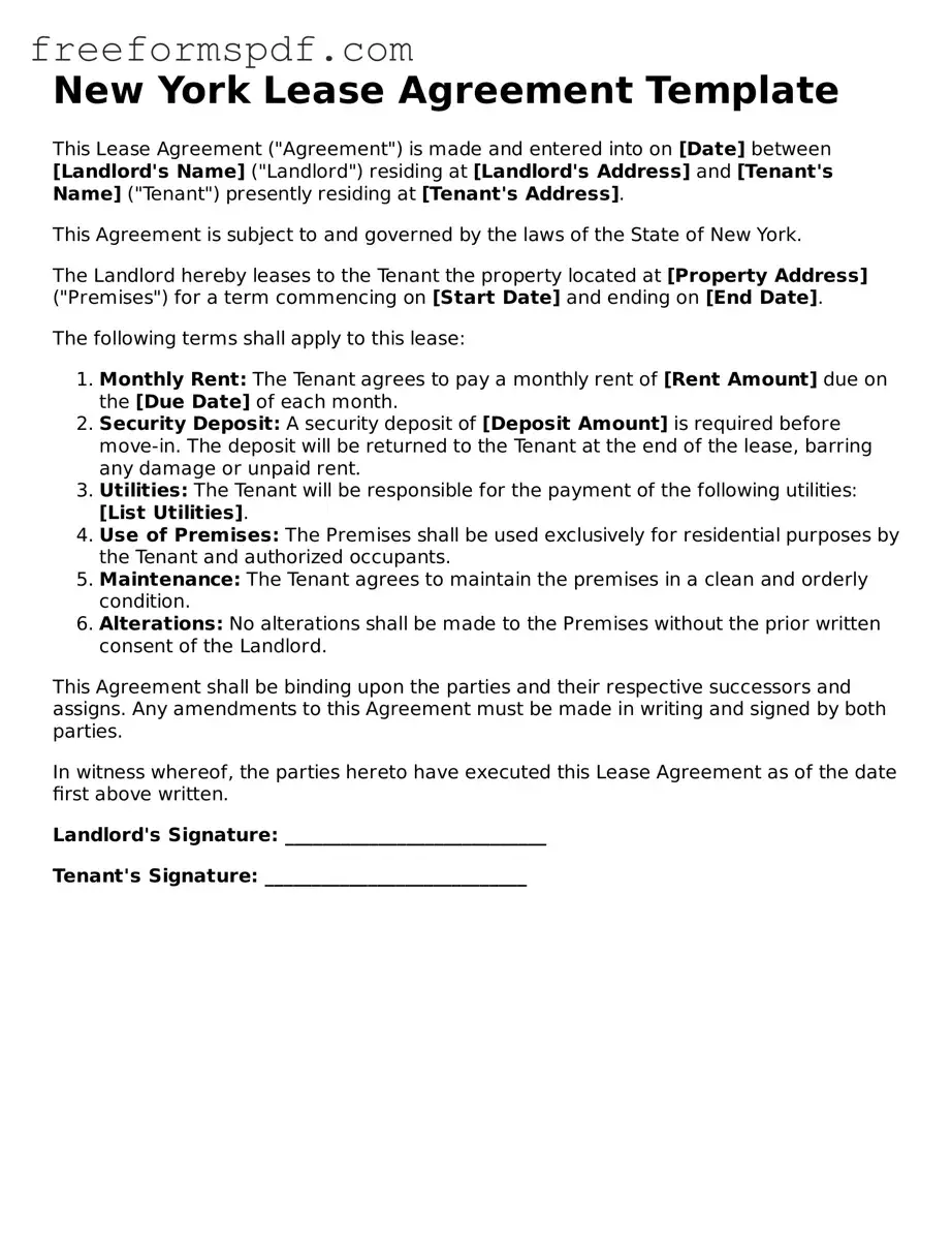Attorney-Verified Lease Agreement Document for New York State