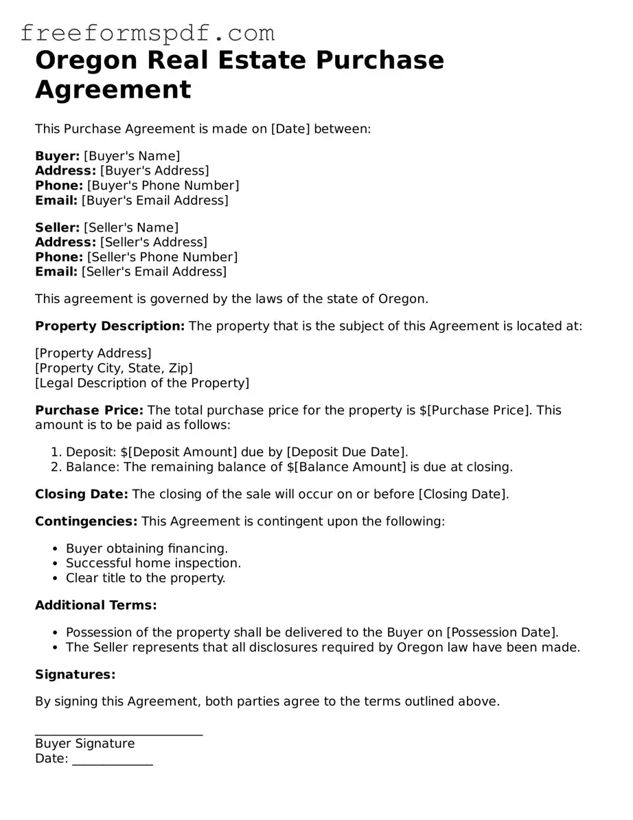 Attorney-Verified Real Estate Purchase Agreement Document for Oregon State