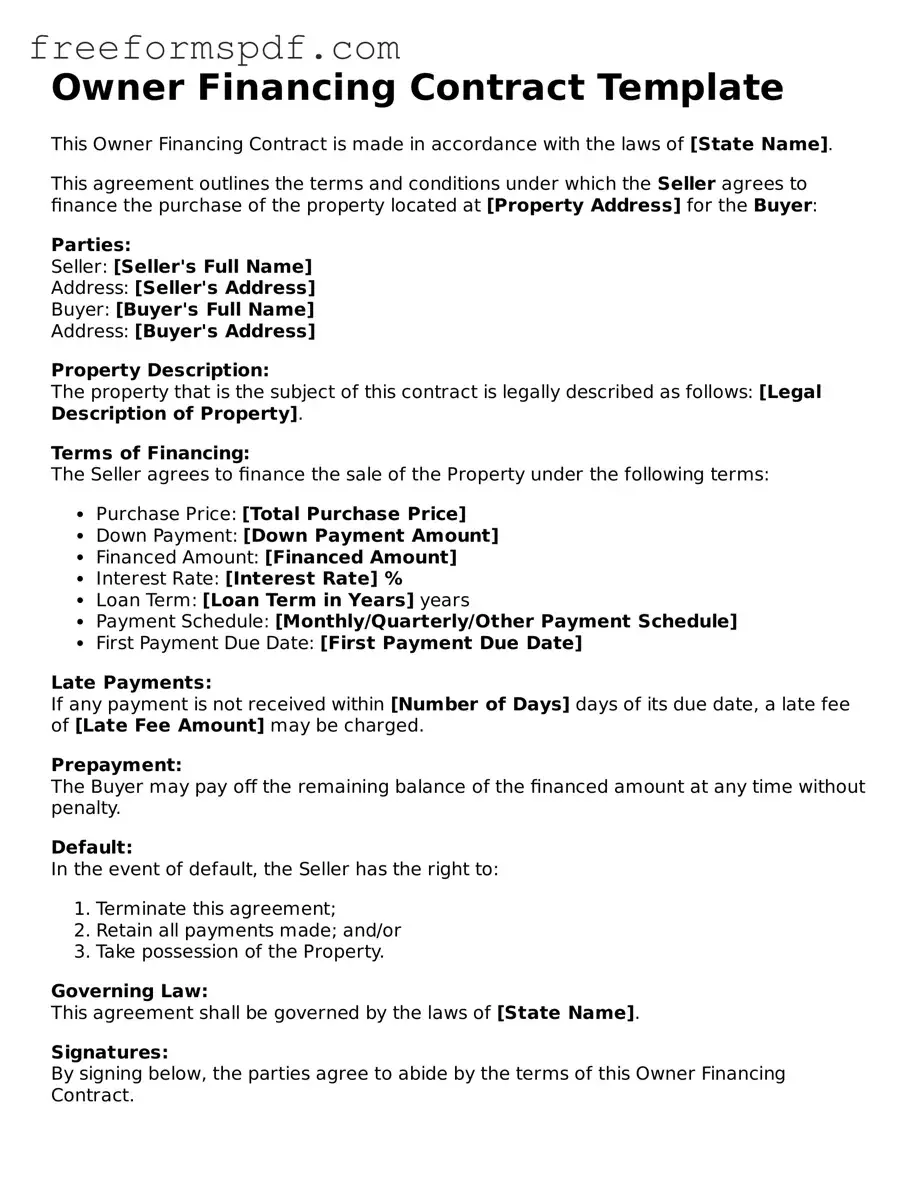 Owner Financing Contract Document