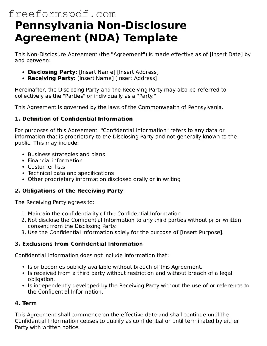 Attorney-Verified Non-disclosure Agreement Document for Pennsylvania State