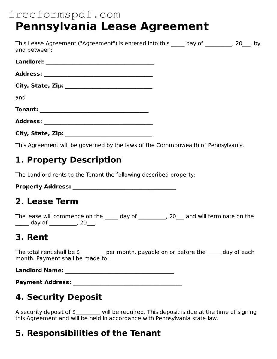 Attorney-Verified Lease Agreement Document for Pennsylvania State