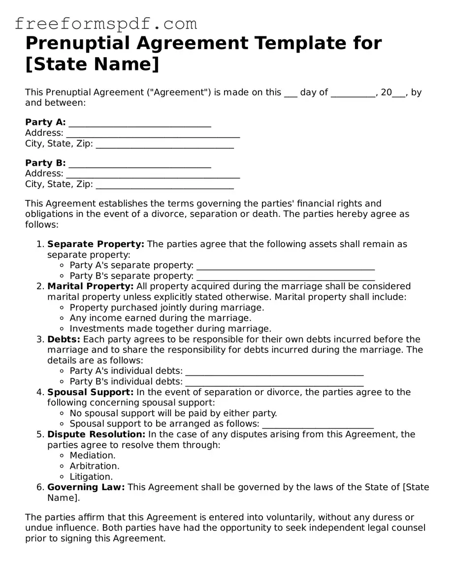 Prenuptial Agreement Document