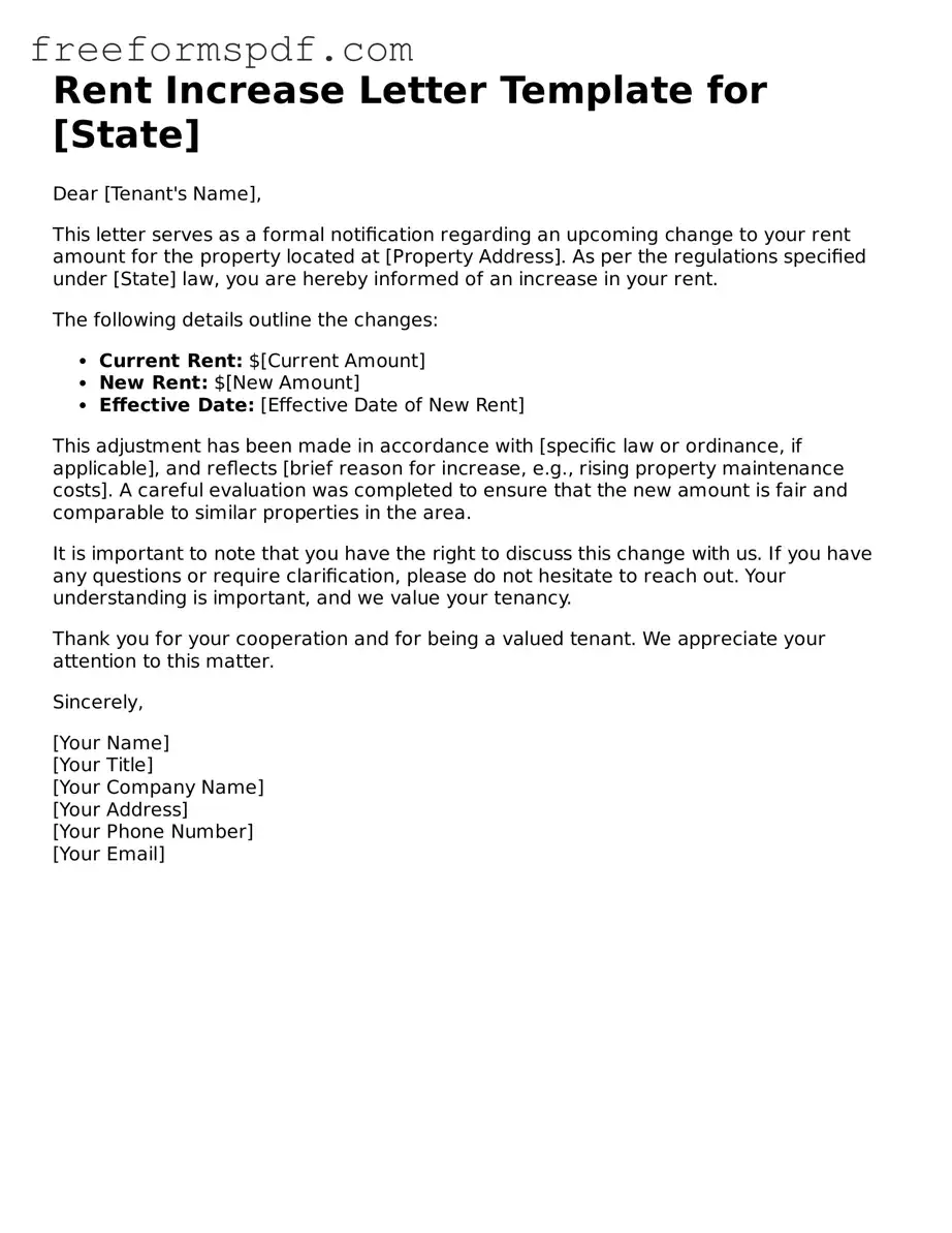 Rent Increase Letter Document