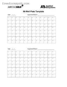 Fill in a Valid 96 Well Template