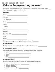 Vehicle Repayment Agreement Document