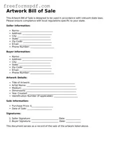Artwork Bill of Sale Document
