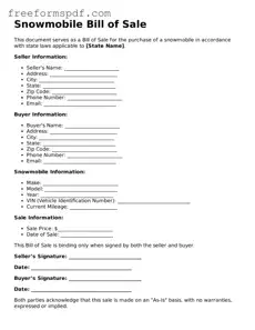 Snowmobile Bill of Sale Document