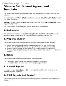 Divorce Settlement Agreement Document
