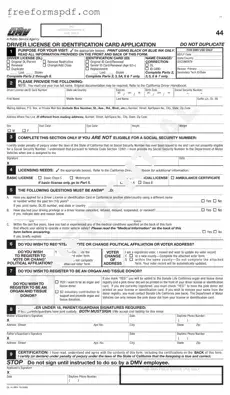 Fill in a Valid Ca Dmv Dl 44 Template