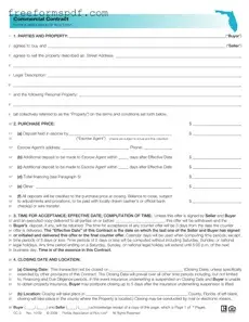 Fill in a Valid Florida Commercial Contract Template