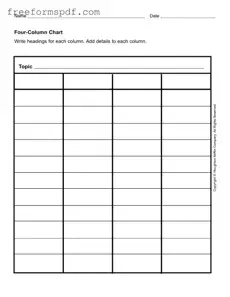Fill in a Valid Four Column Chart Template