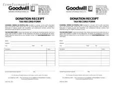 Fill in a Valid Goodwill donation receipt Template