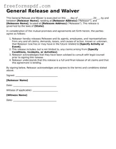 General Release and Waiver Document