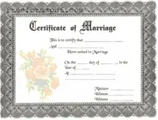 Fill in a Valid Marriage Certificate Template