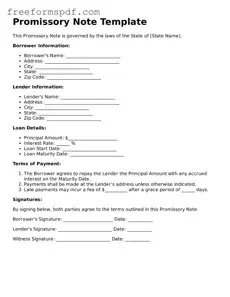 Promissory Note Document