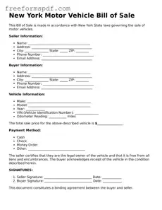 Attorney-Verified Motor Vehicle Bill of Sale Document for New York State