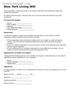 Attorney-Verified Living Will Document for New York State