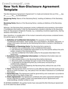 Attorney-Verified Non-disclosure Agreement Document for New York State