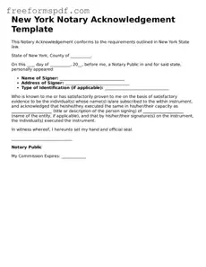 Attorney-Verified Notary Acknowledgement Document for New York State