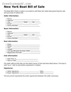 Attorney-Verified Boat Bill of Sale Document for New York State