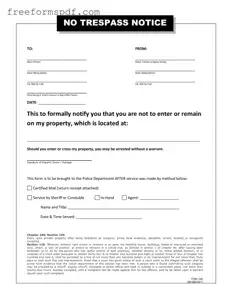 Fill in a Valid No Trespassing Letter Template